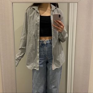 oversized patterned button up shirt